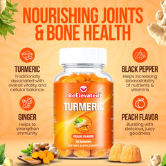 BeElevated Curcumin Turmeric Gummies peach flavor packaging