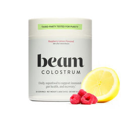 Beam Colostrum Powder serving size 3g with scoop