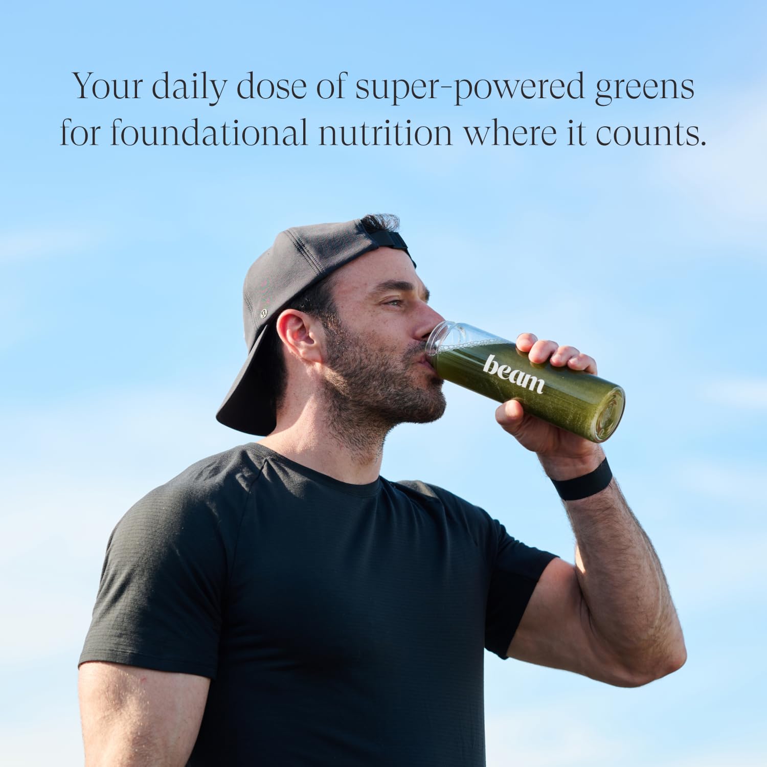 Close-up of ingredients in Beam Greens Powder