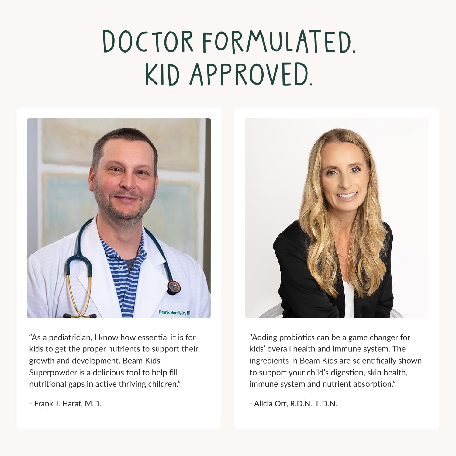 Organic greens and fruits blend used in Beam Kids powder