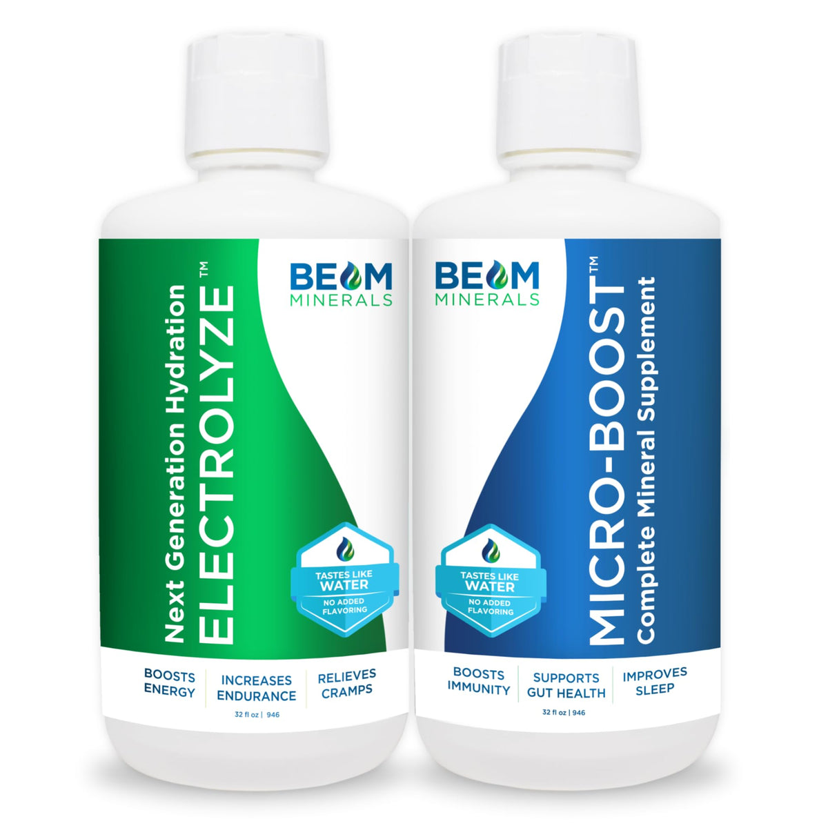 BEAM Minerals Electrolyze and Micro-Boost bottle label close-up