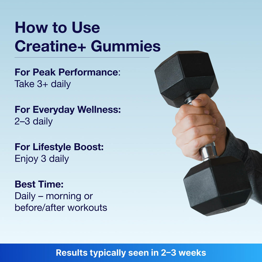 90 gummies per bag label on Bear Balanced Creatine Gummies packaging