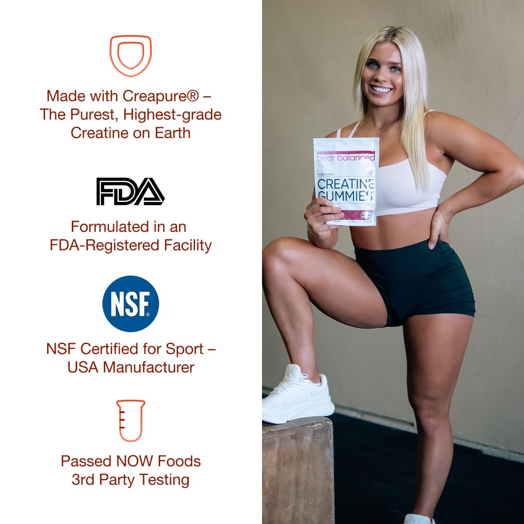 Bear Balanced Creatine Gummies supporting muscle growth and strength