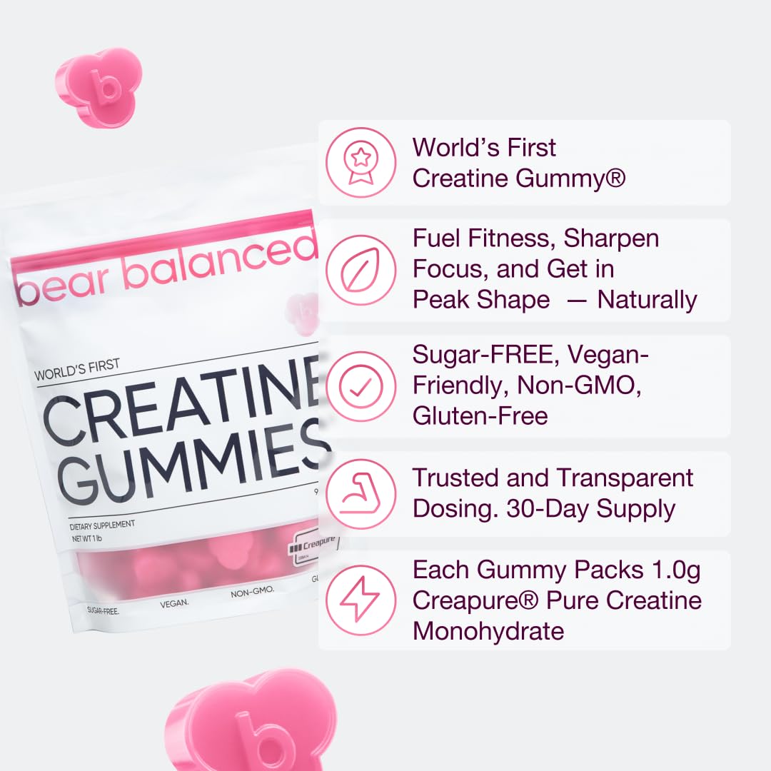 Bear Balanced Creatine Gummies packaged bottle