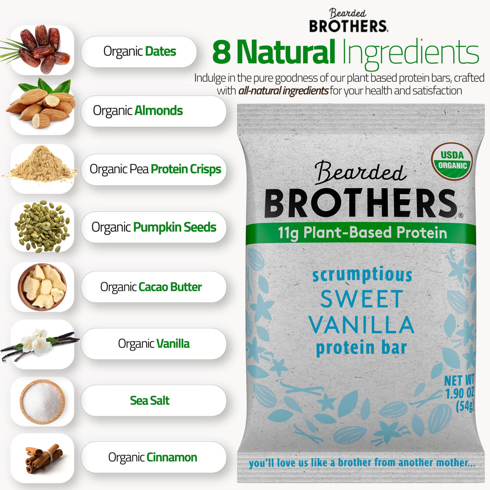 Bearded Brothers bar slice reveals vanilla-chocolate flavor and texture