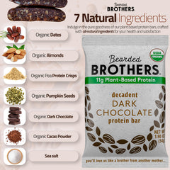 Bearded Brothers ingredients close-up with organic fruits, nuts, seeds for natural protein.