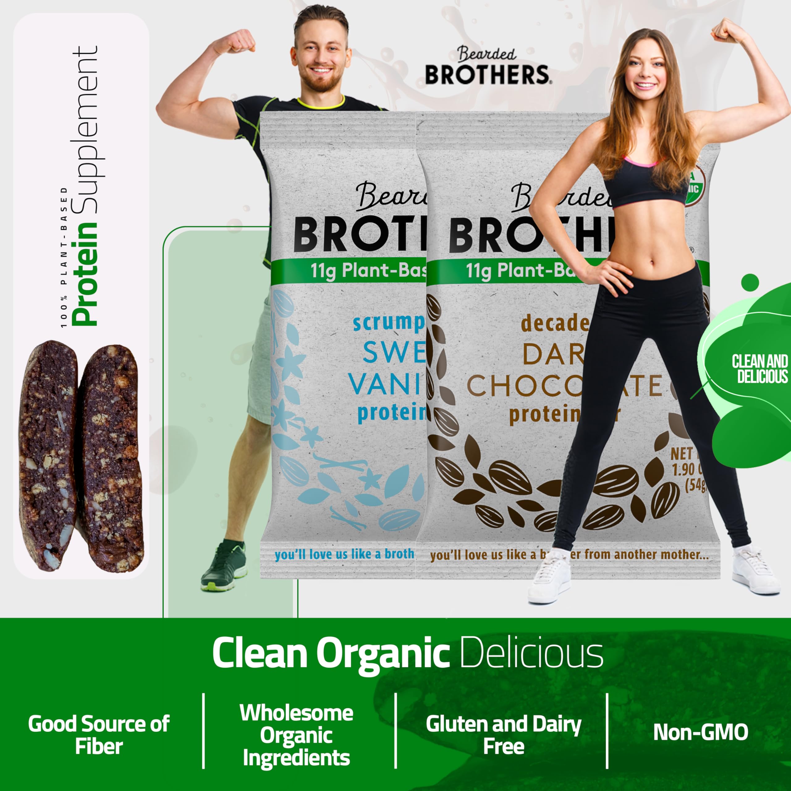 Bearded Brothers 10-pack display suggests convenient, on-the-go protein for active days