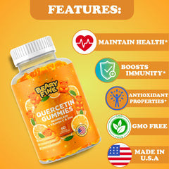 Quercetin and Bromelain Gummies bottle with label details