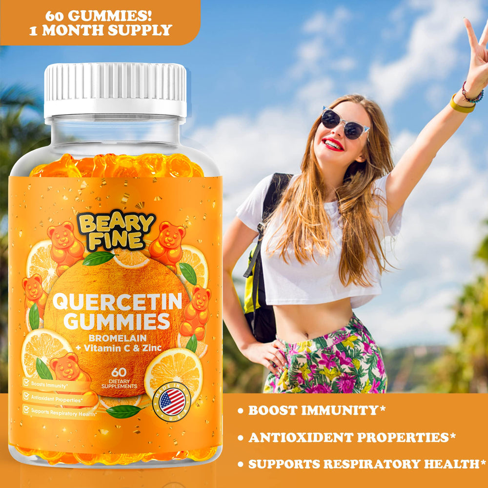 Gummies arranged with Vitamin C, Zinc and Vitamin D3