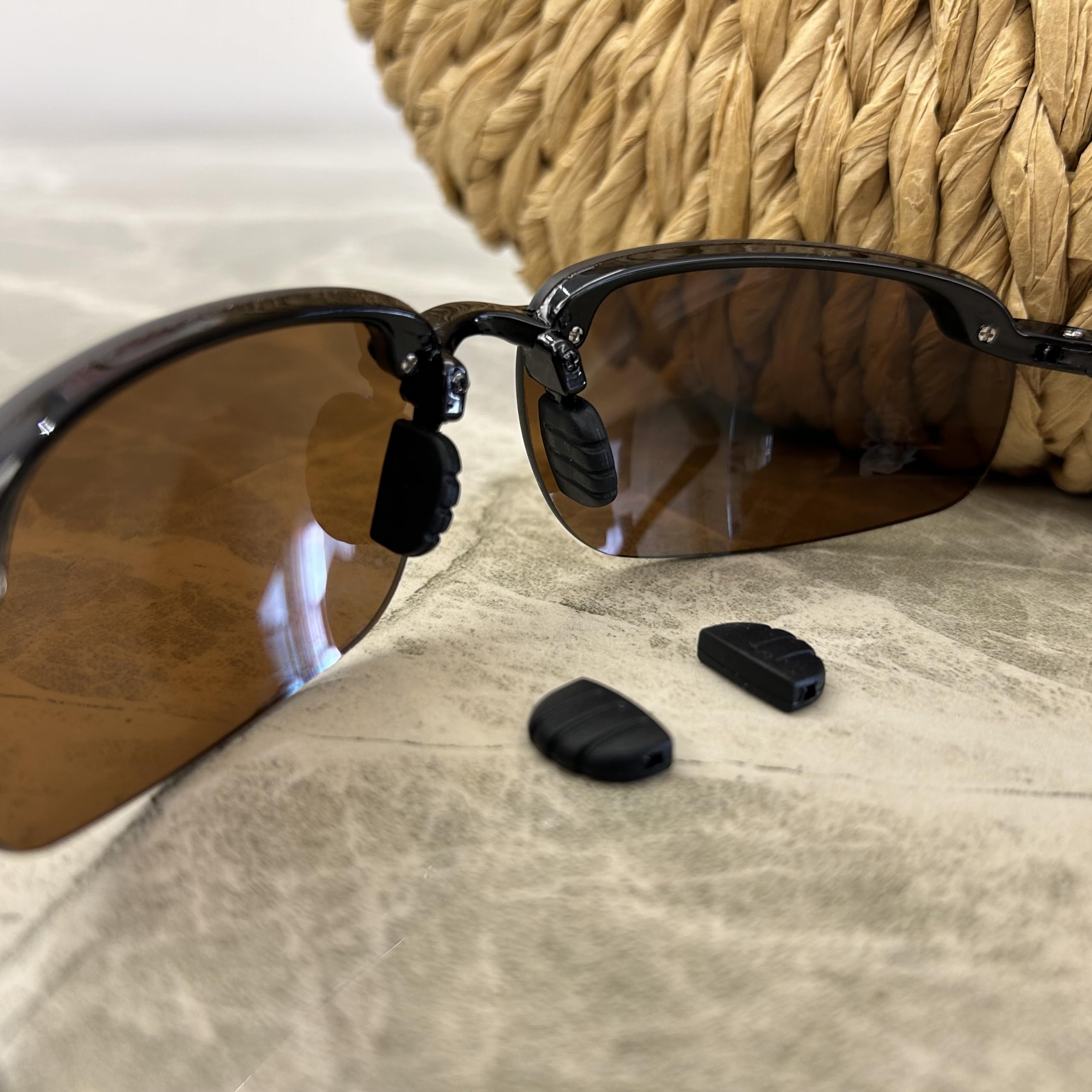 Silicone push-on nose pads close-up for Maui Jim/Martini Sport sunglasses