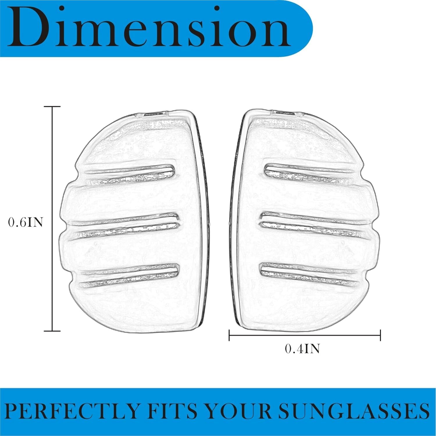 Nose pads dimensions: length 10mm, height 15mm