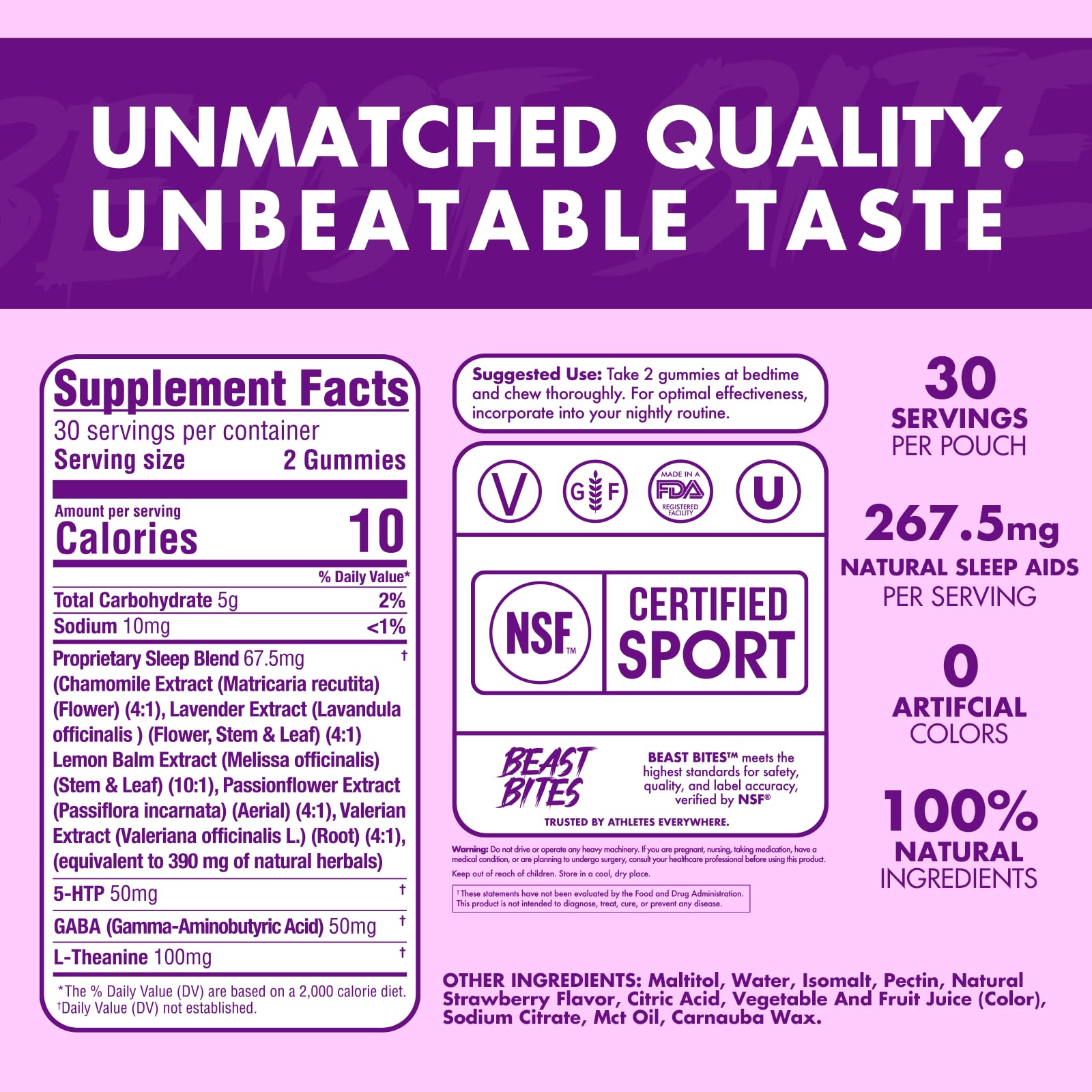 US-made label with Non-GMO, Gluten Free, and Vegan icons