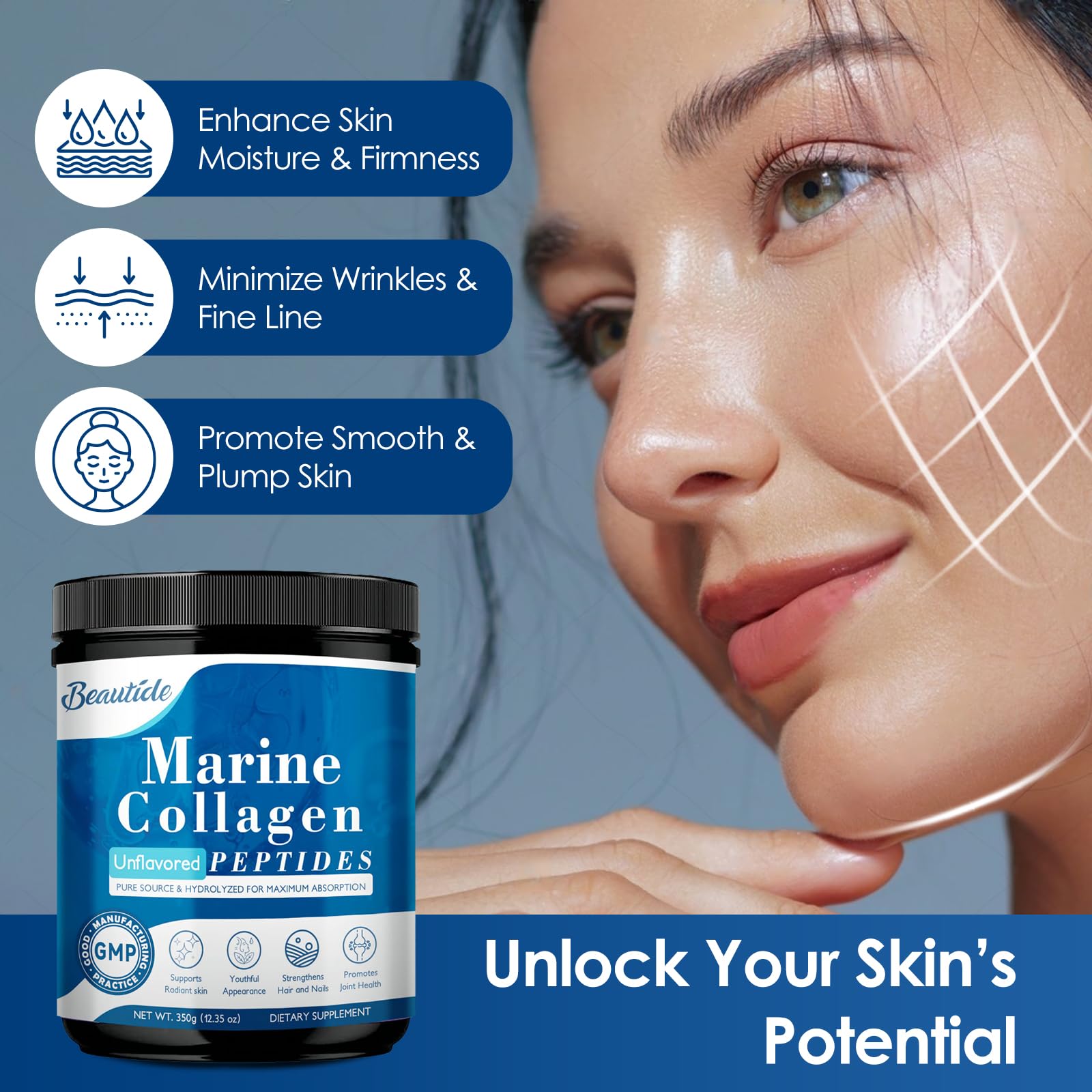 Nutrition facts panel for Beautide Marine Collagen