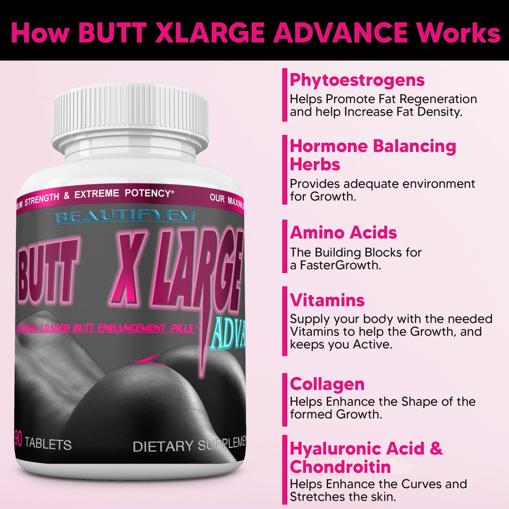 Front packaging of BEAUTIFYEM Butt X-Large Advance