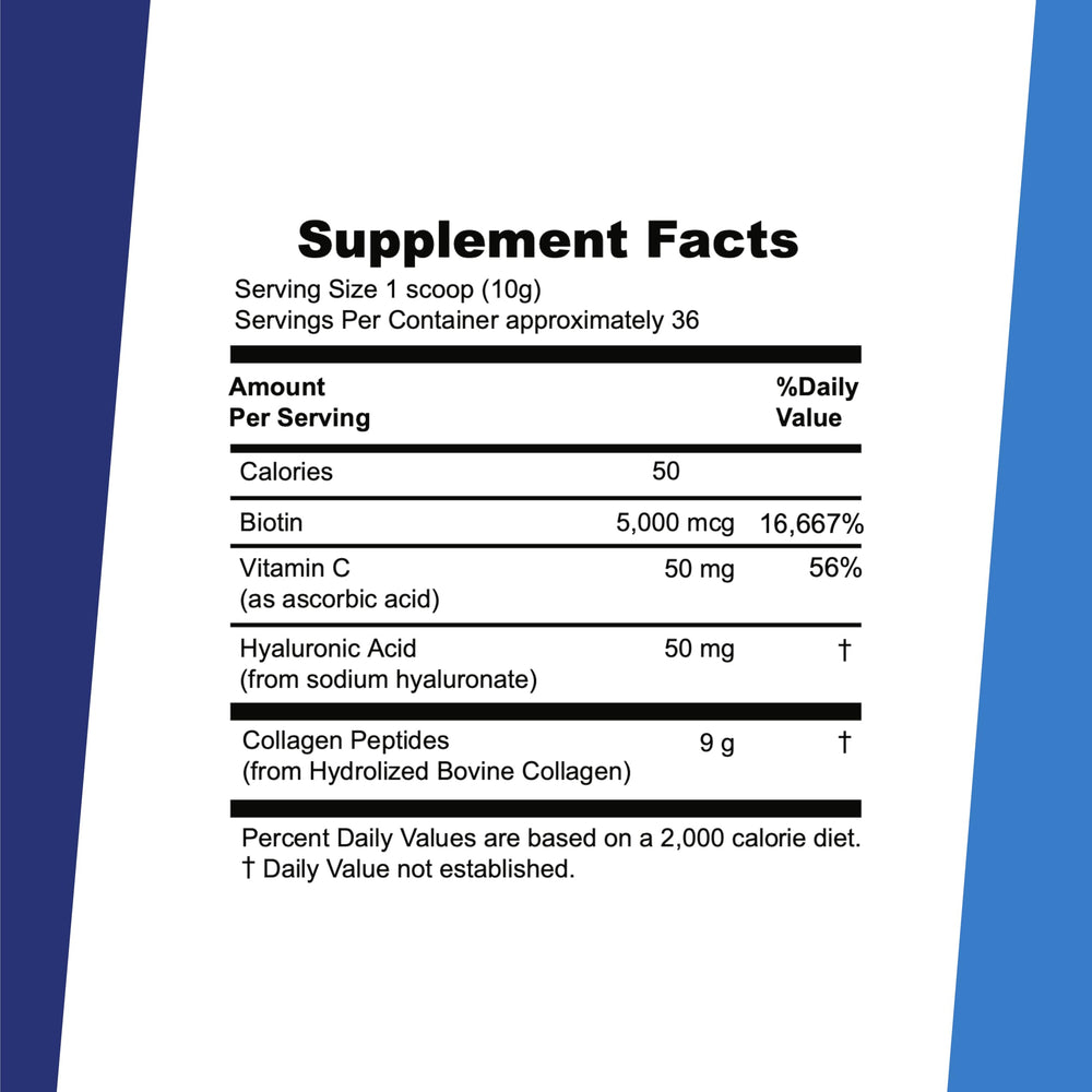 Biotin and vitamin C alongside collagen powder