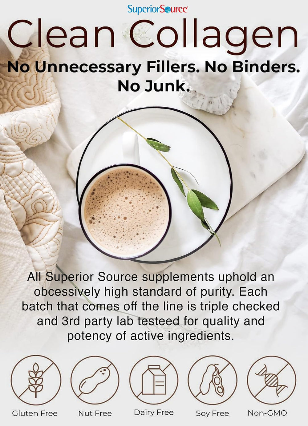 Product label with Superior Source Beauty Collagen branding