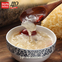 Cut dried white fungus close-up