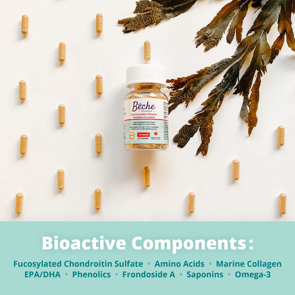 Ingredient label showing Cucumaria frondosa powder
