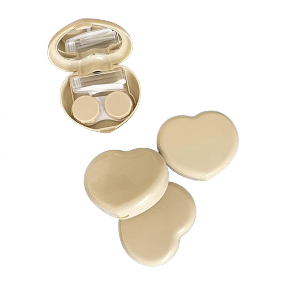 BedArtist yellow heart-shaped contact lens case – front view