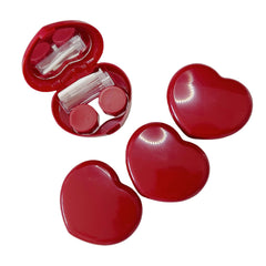 BEDARTIST 4-pack heart-shaped contact lens cases in red