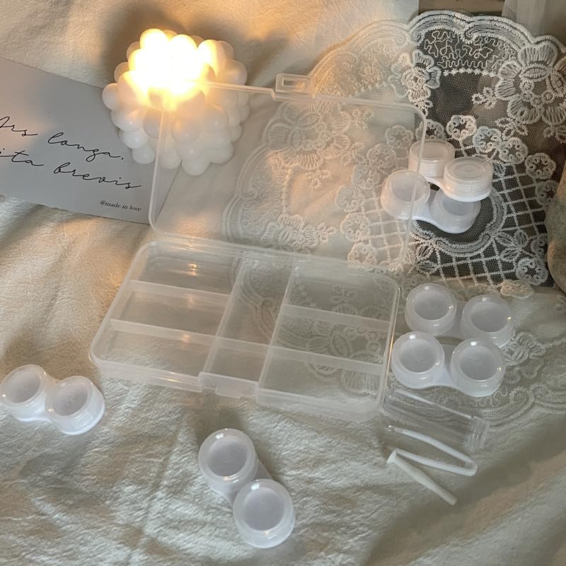BEDARTIST 6 in 1 contact lens case set with multiple containers for travel