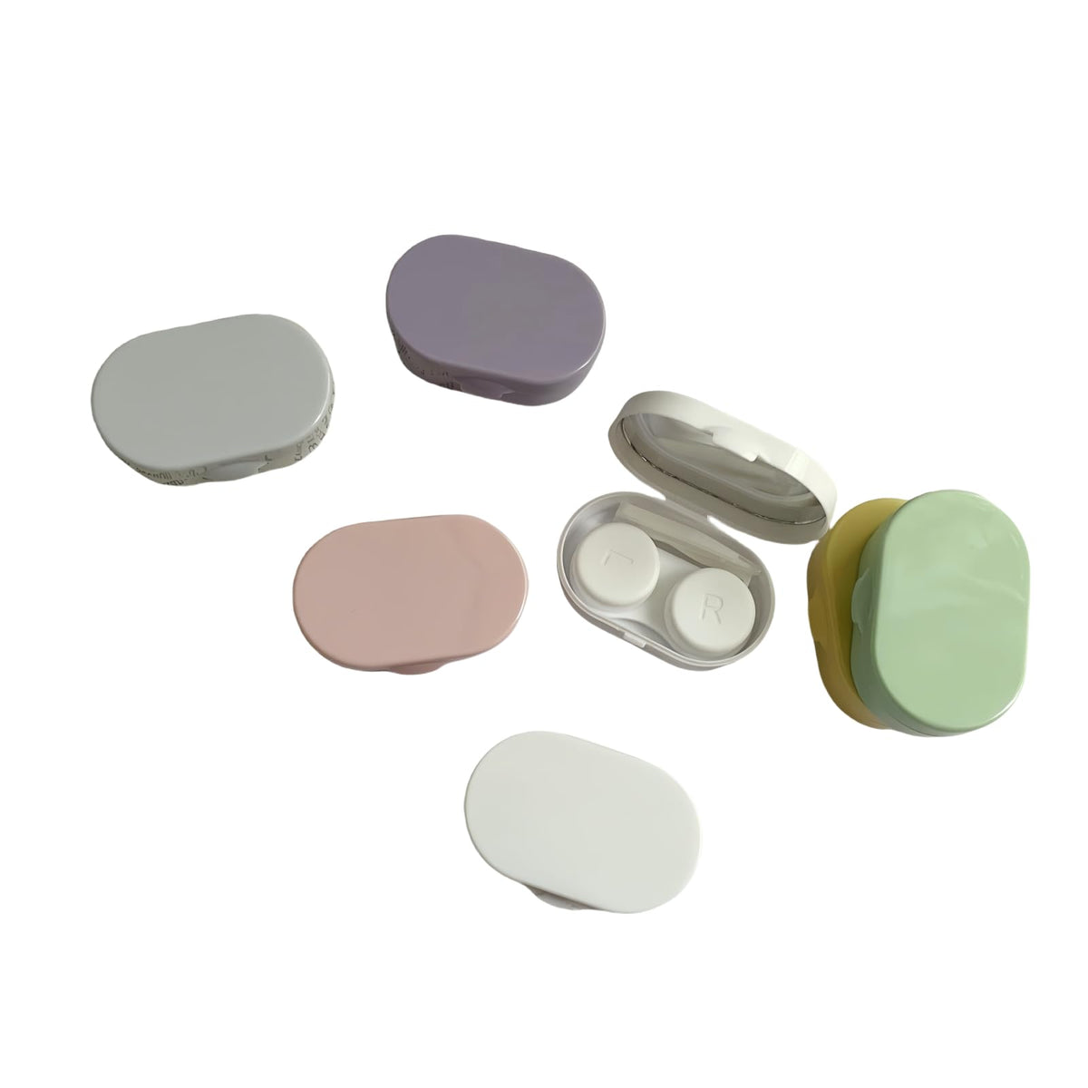 Candy color portable contact lens cases in six-pack