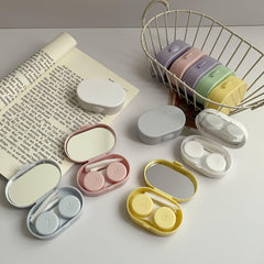 Travel case kit with candy color lids for lenses