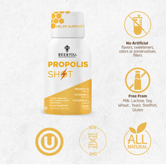 12 bottles in the BEE and You Propolis Shot multi-pack