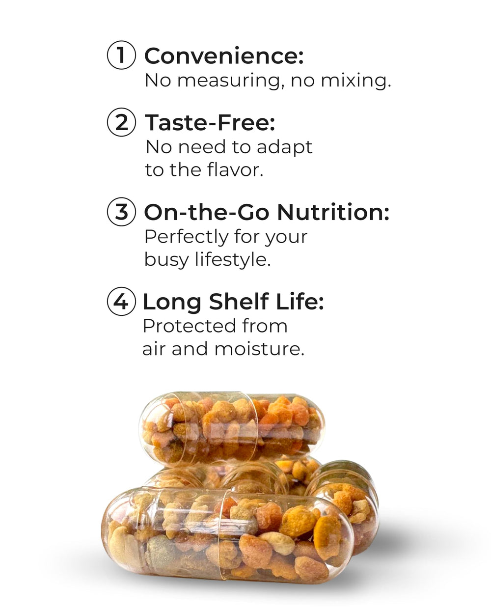 Bee Pollen capsules rich in Vitamin C