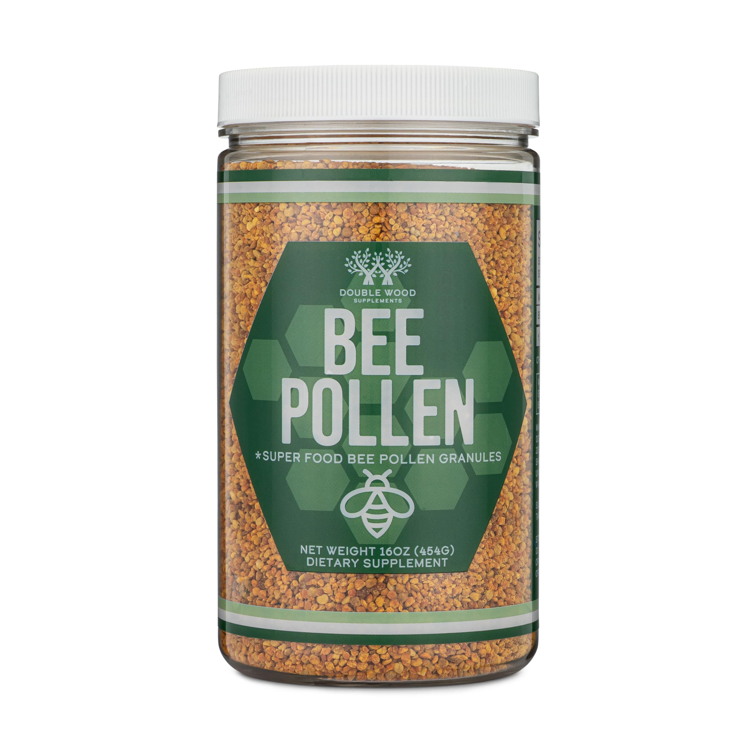 Lifestyle image showing usage of bee pollen by a person and a pet