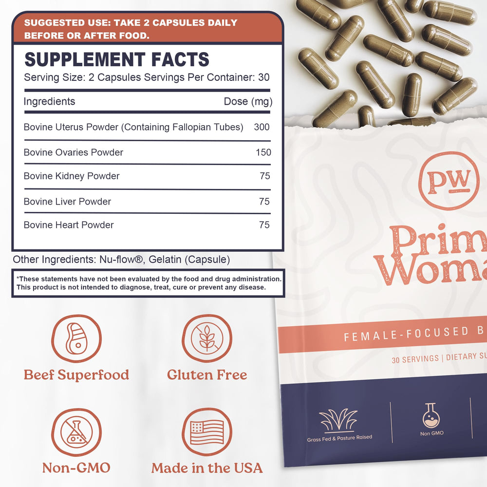 Beef liver capsules supporting women's health
