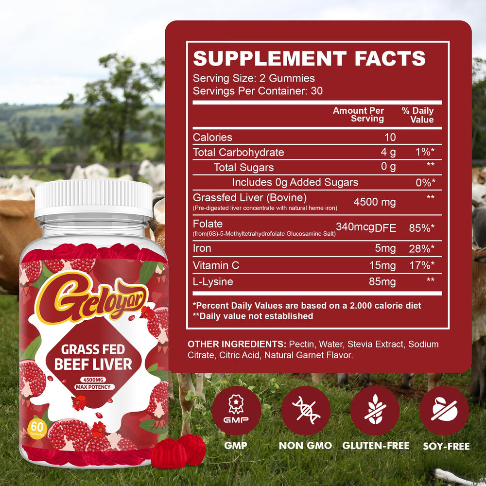 60-count bottle of Grass-Fed Beef Liver Gummies ready for shipping.
