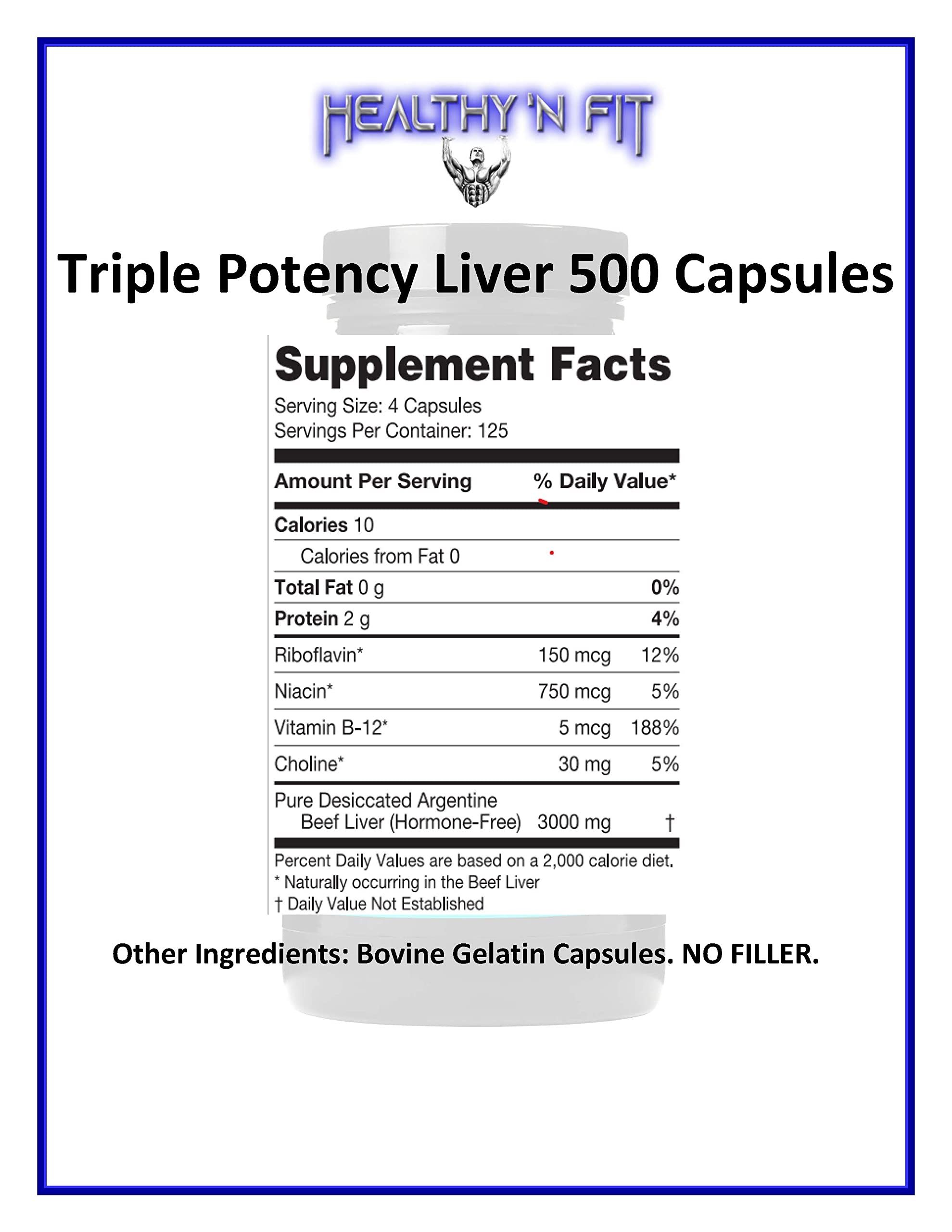Beef liver nutrition showing protein and iron content
