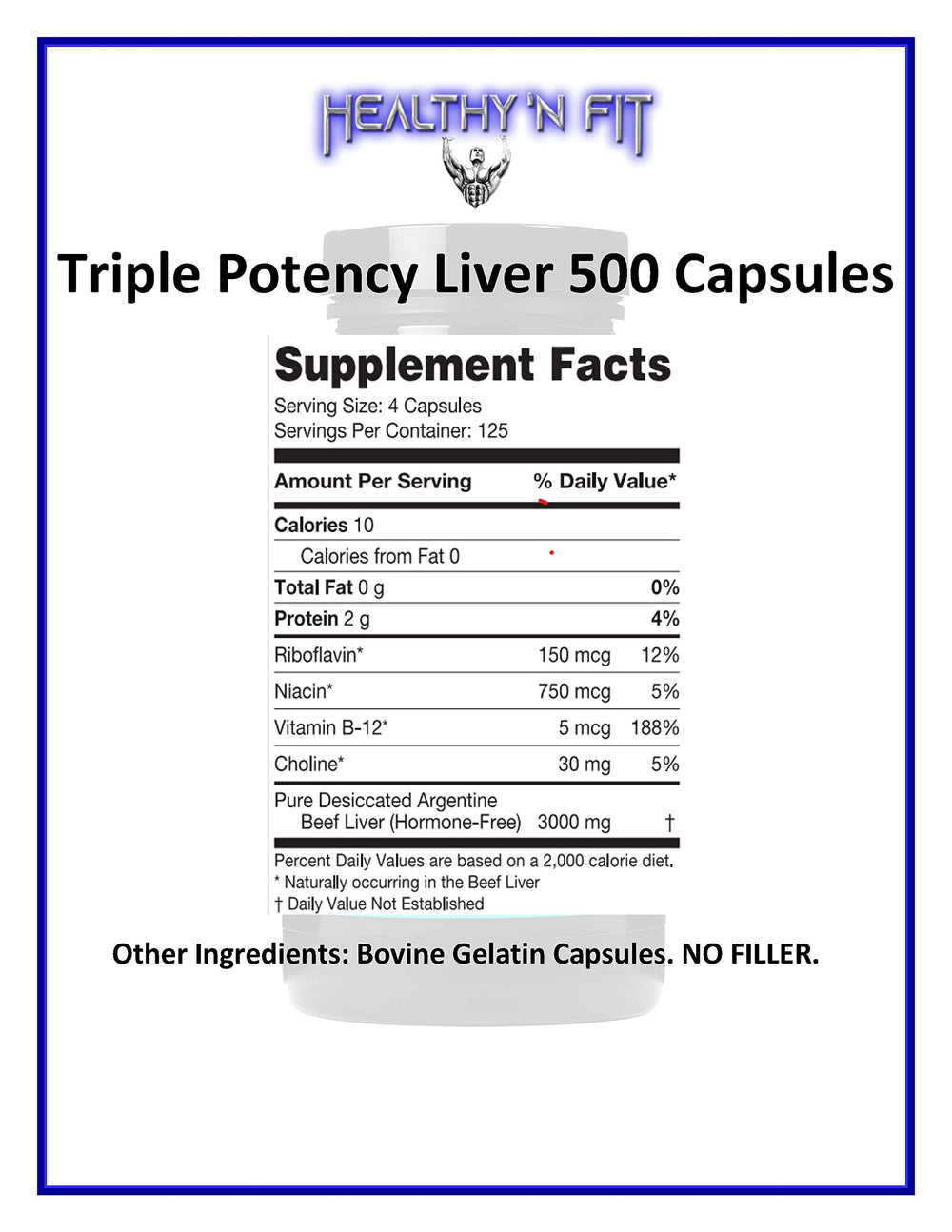 Beef liver nutrition showing protein and iron content