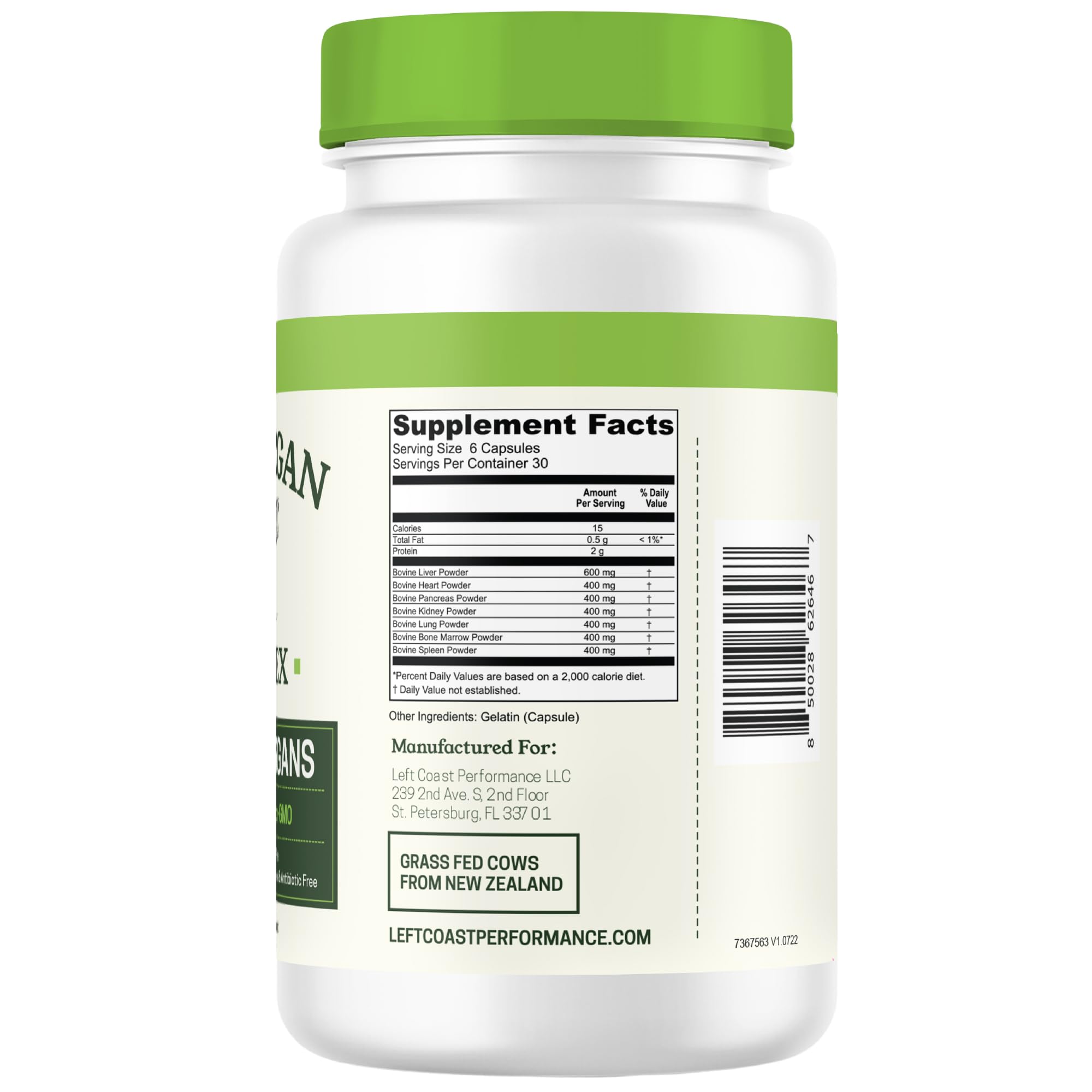 New Zealand-sourced grass-fed beef for the supplement