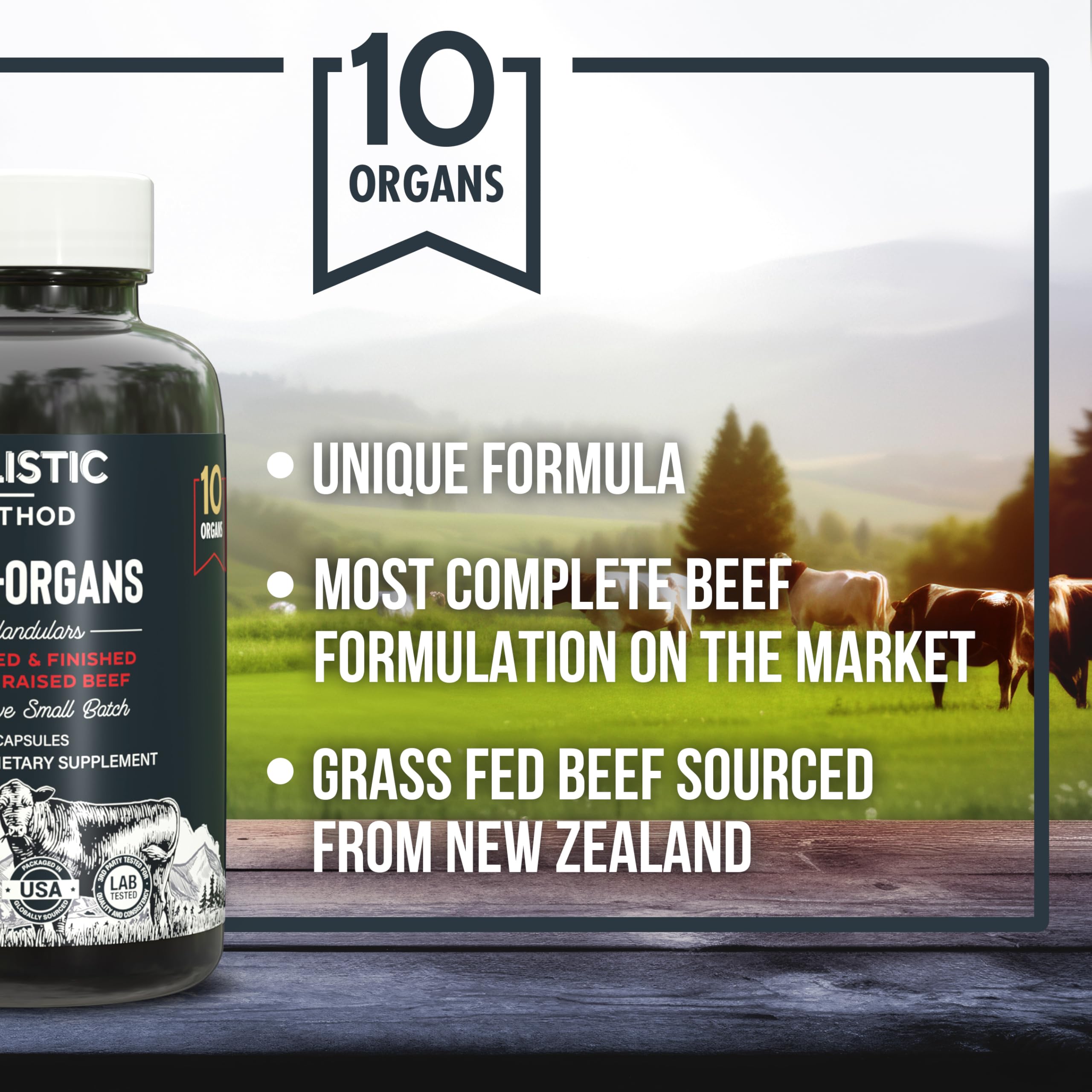 Graphic illustrating nose-to-tail organ blend nutrition
