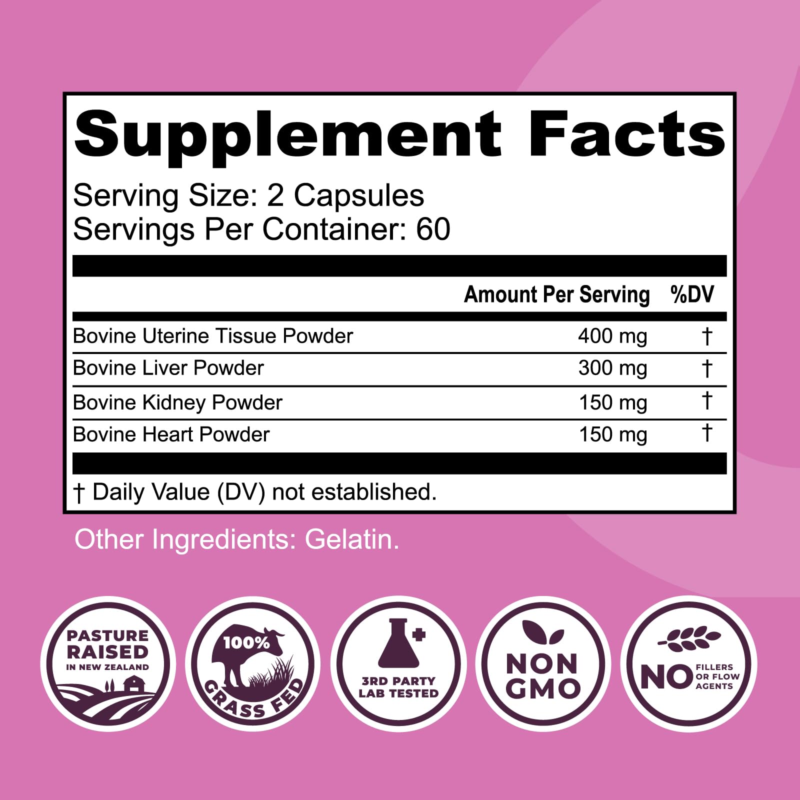 Close-up of grass-fed beef liver, heart, kidney and uterus tissues