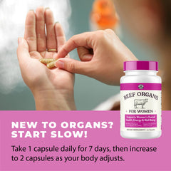Beef organ ingredients prepared for women’s supplement