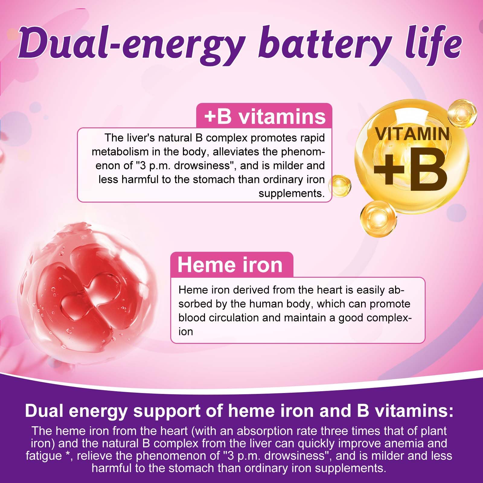 Nutrient-rich heme iron and B12 illustration