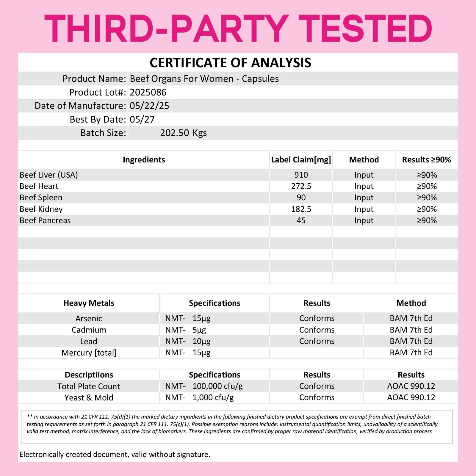 Heme iron from liver with natural B12