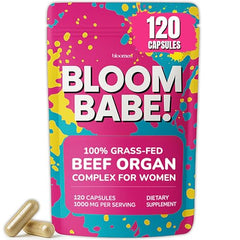 Beef organ supplement for women featuring liver, heart, kidney, ovary and uterus ingredients
