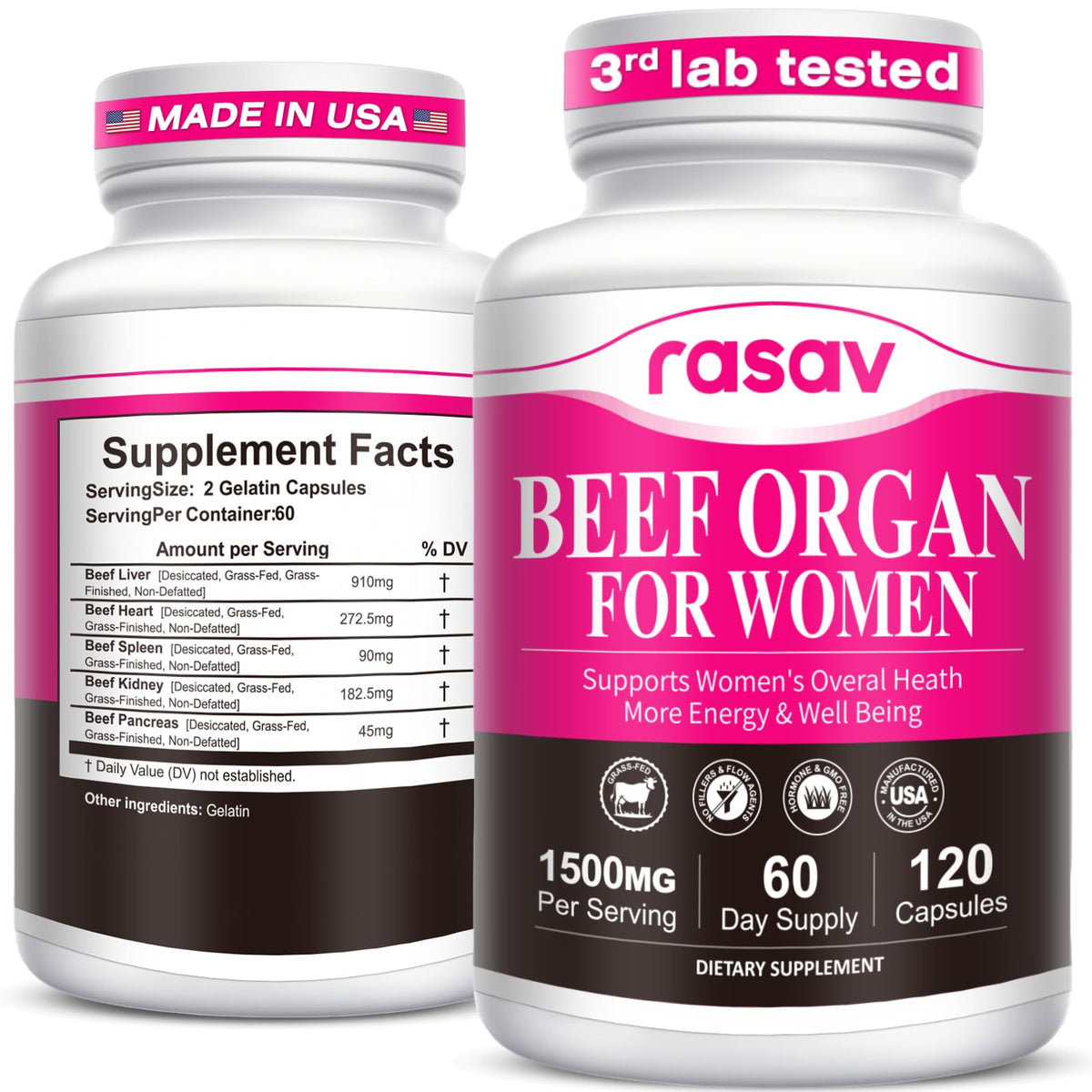 Beef organ blend with liver, heart and kidney for women