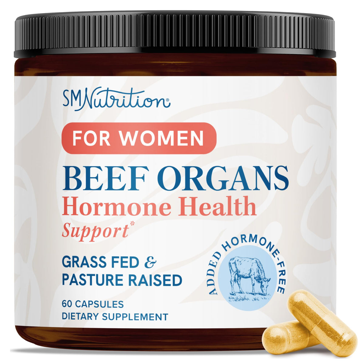 Beef organ supplement for women featuring uterus, ovary, liver, spleen, kidney and heart