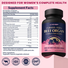 Beef organ blend ingredients: uterus, ovary, liver, kidney and heart