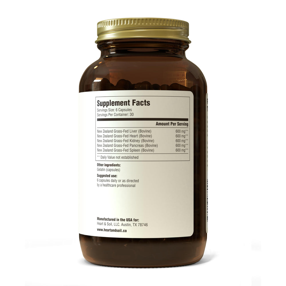 Beef organs included: liver, heart, kidney, pancreas and spleen