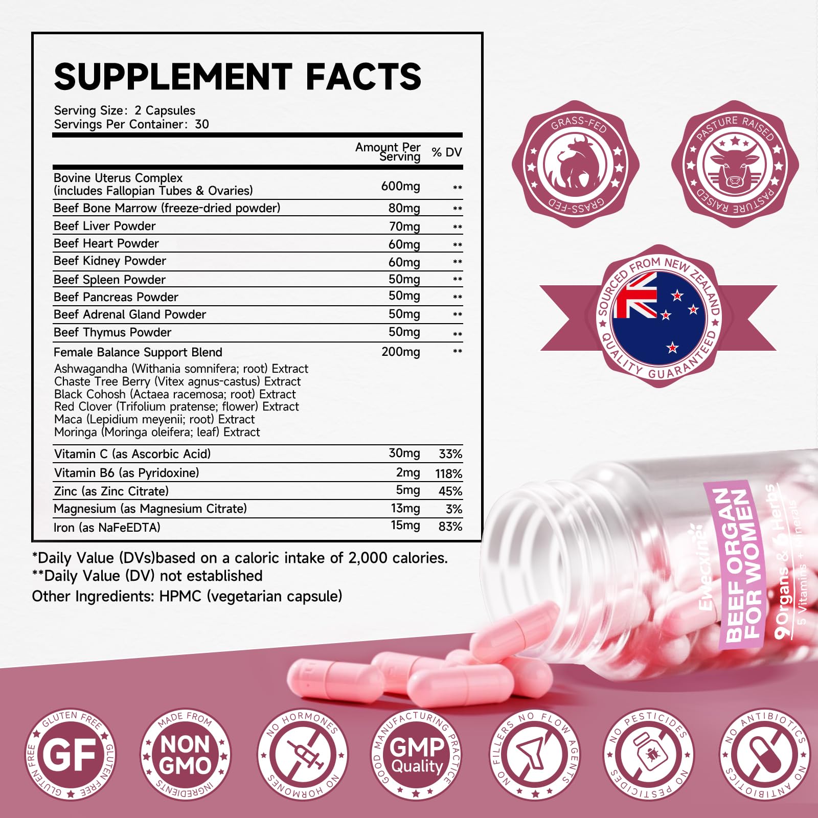 Grass-fed New Zealand cattle source label