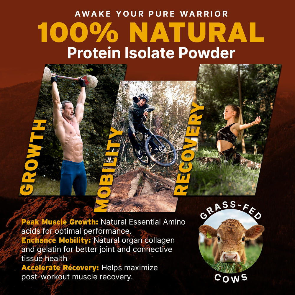Beef protein isolate sourced from pastured, grass-fed cattle