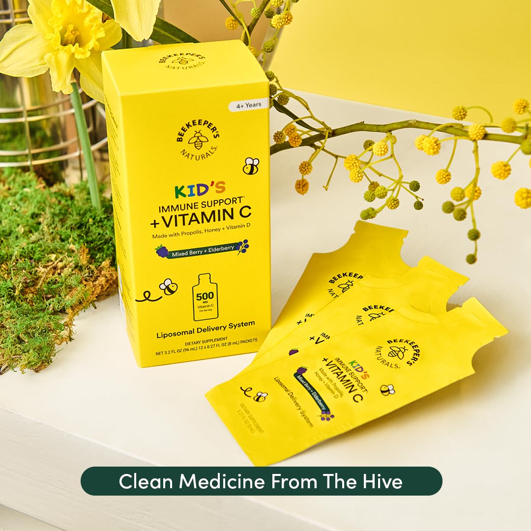 Beekeeper's Naturals mixed berry flavor makes daily dosing kid-friendly.