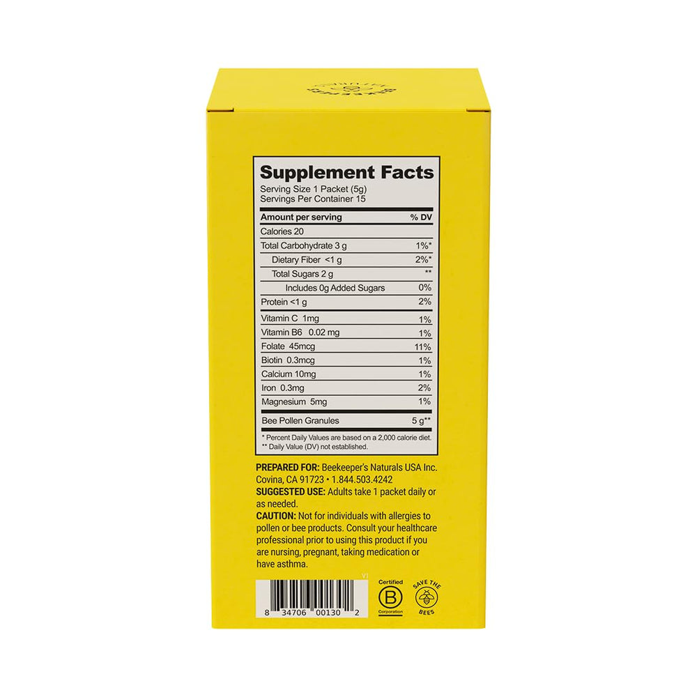 Individual Bee Pollen Stick Pack from Beekeeper's Naturals