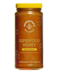 Beekeeper's Naturals Superfood Honey bottle front 11.6 oz